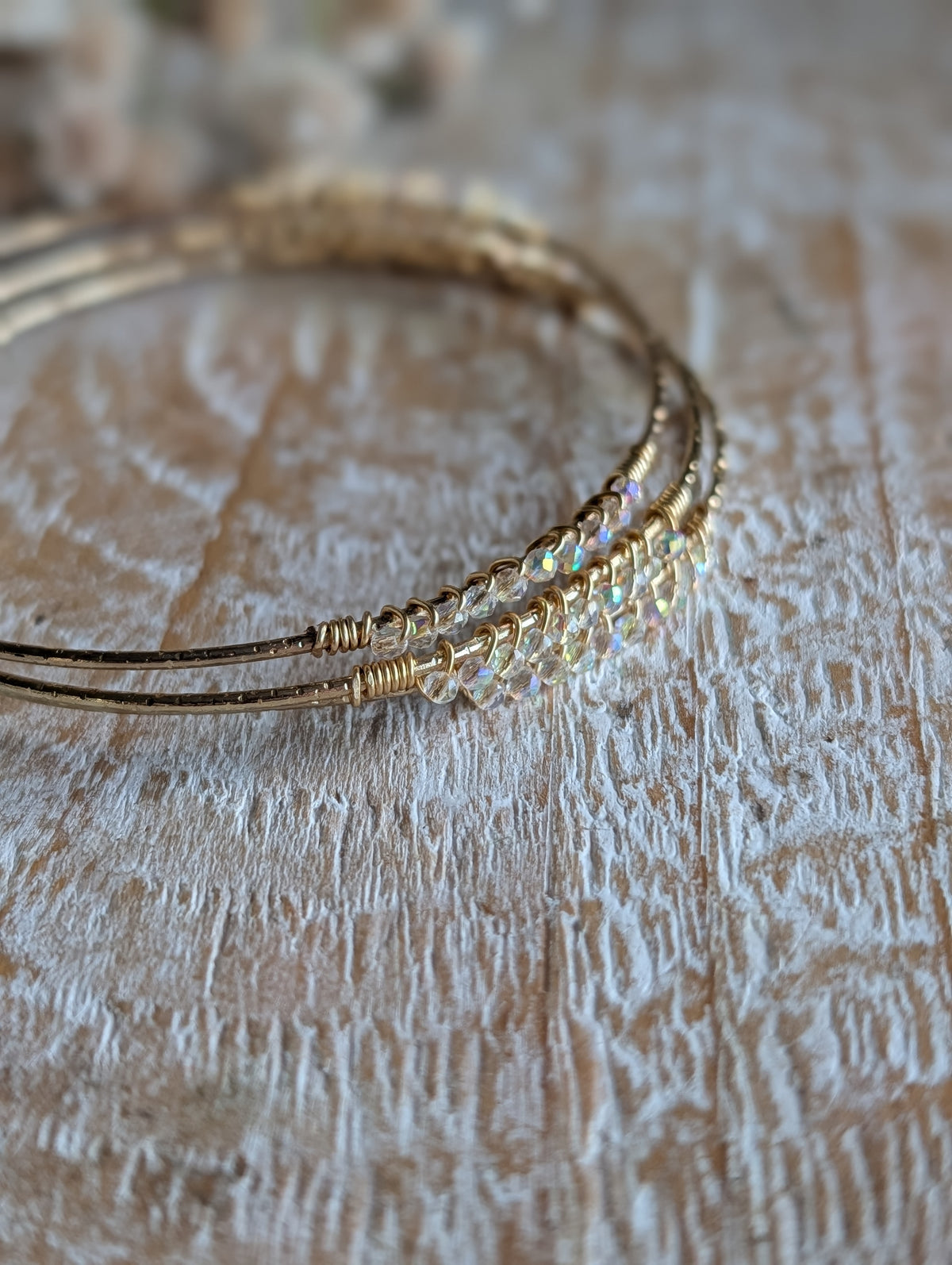 Crystal Wire Wrapped Bangle