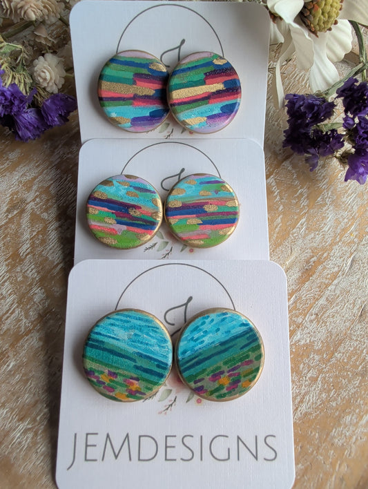 Painted Stud Earrings