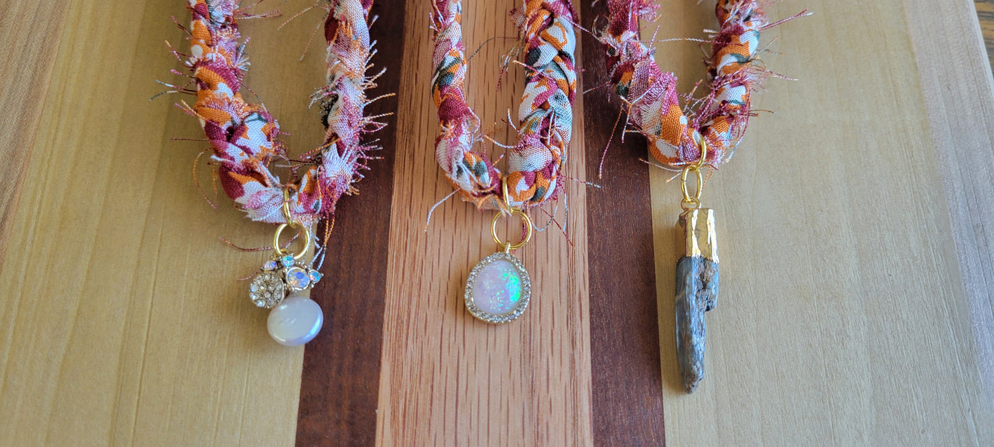 Braided Fabric Scarf Necklaces