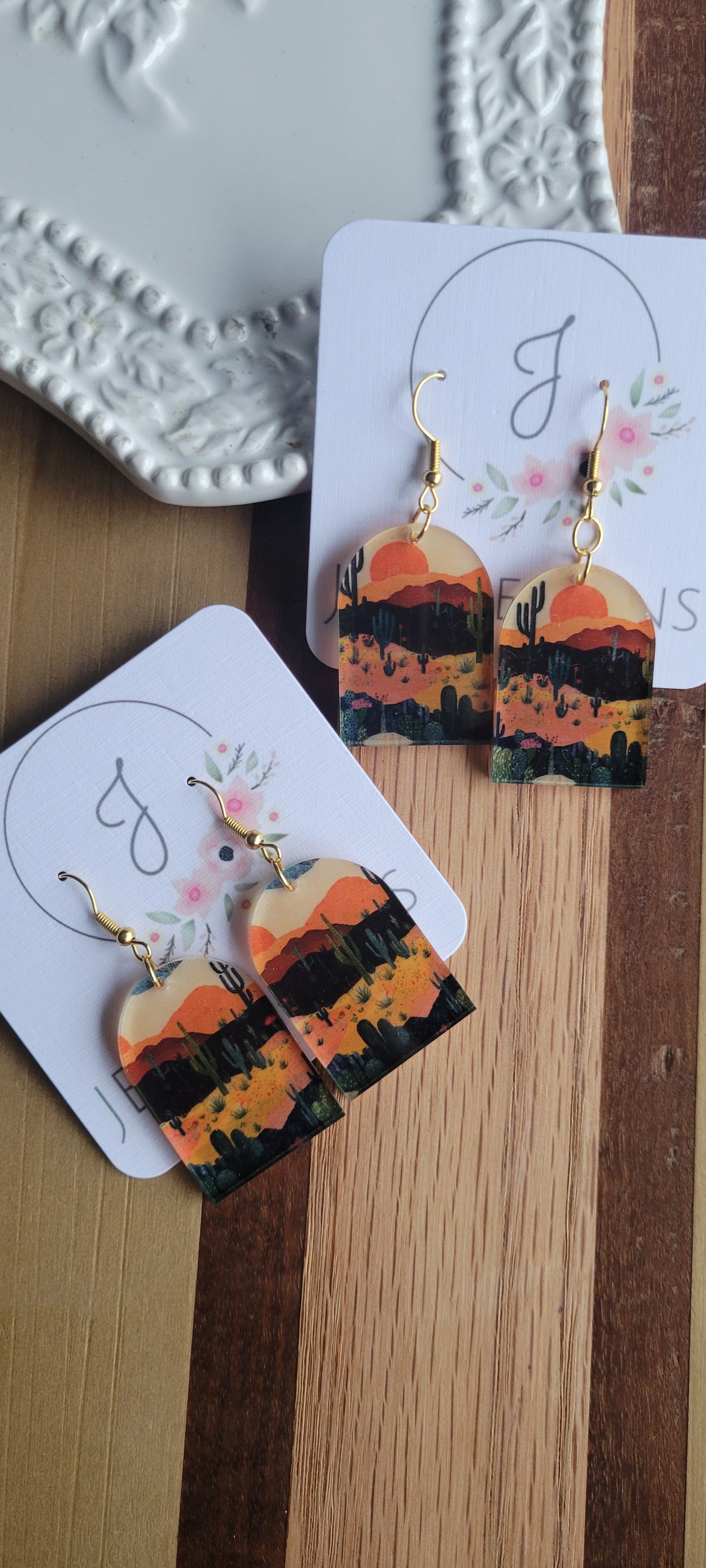 Cactus Scene Earrings