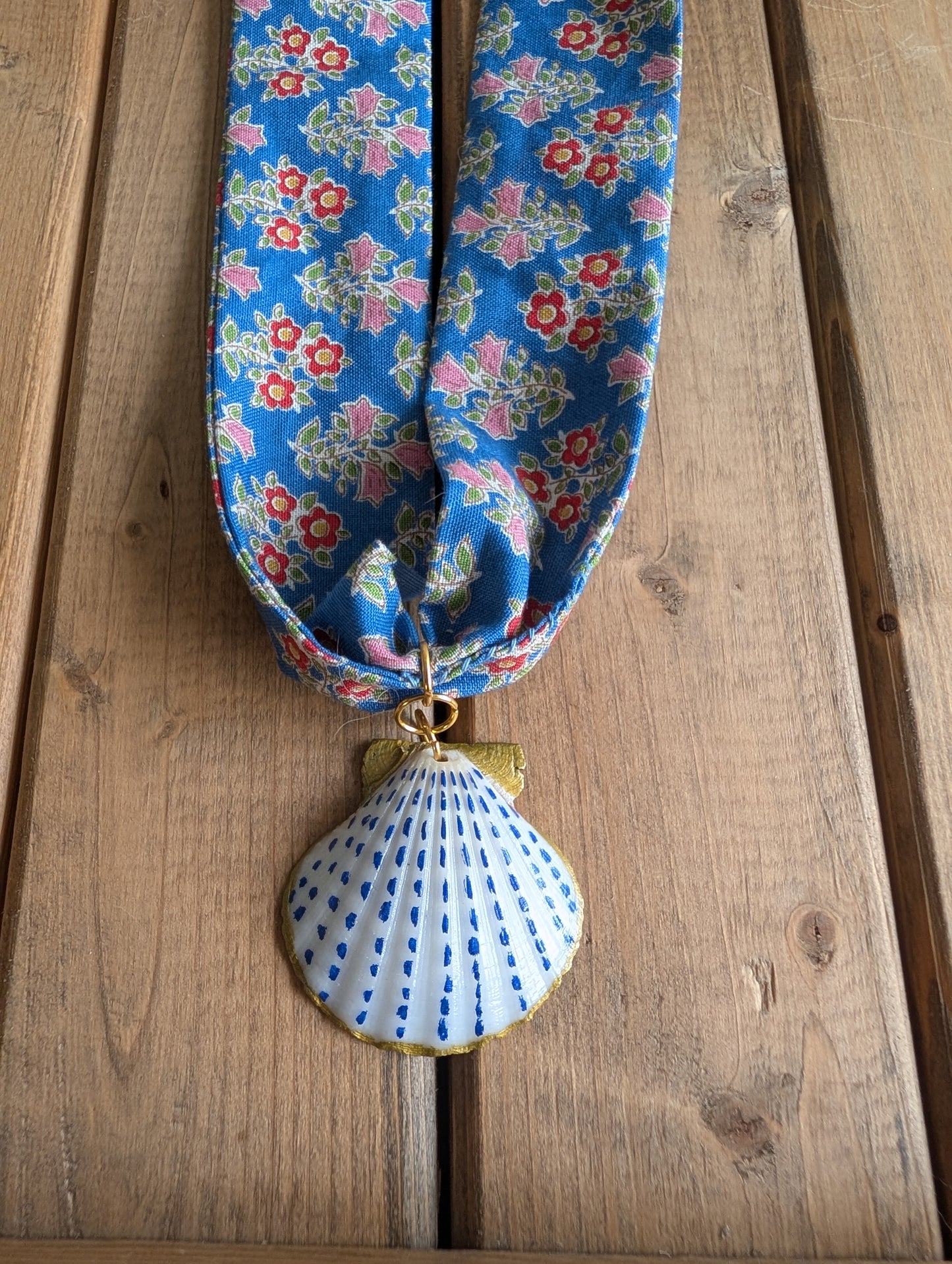 Seaside Calico Necklace in Blue