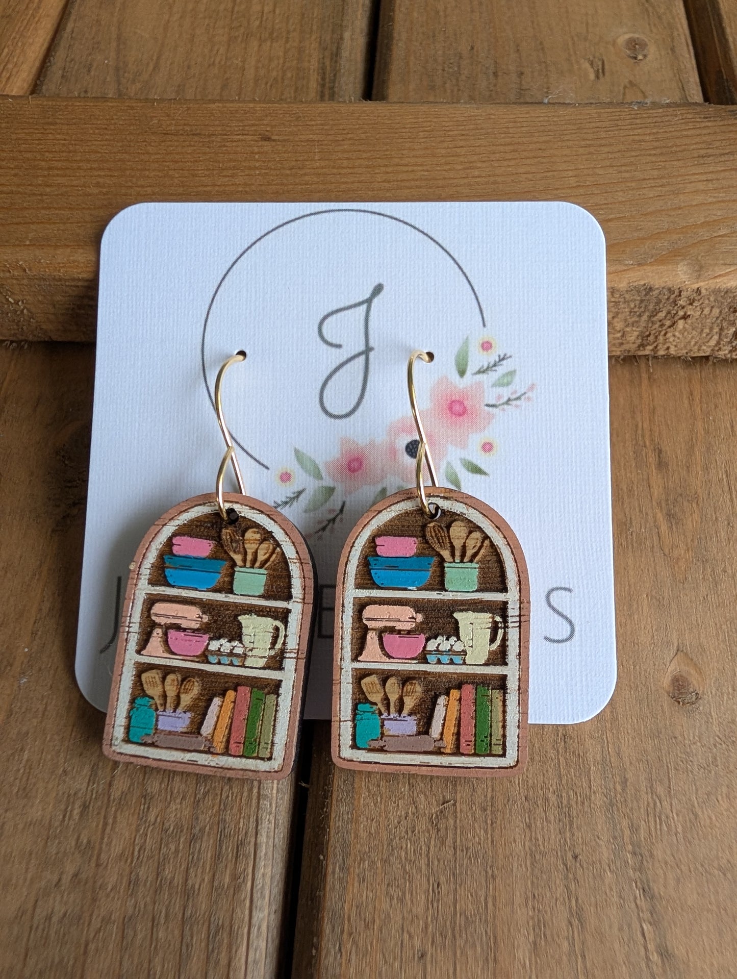 Bakers Shelf Wood Earrings