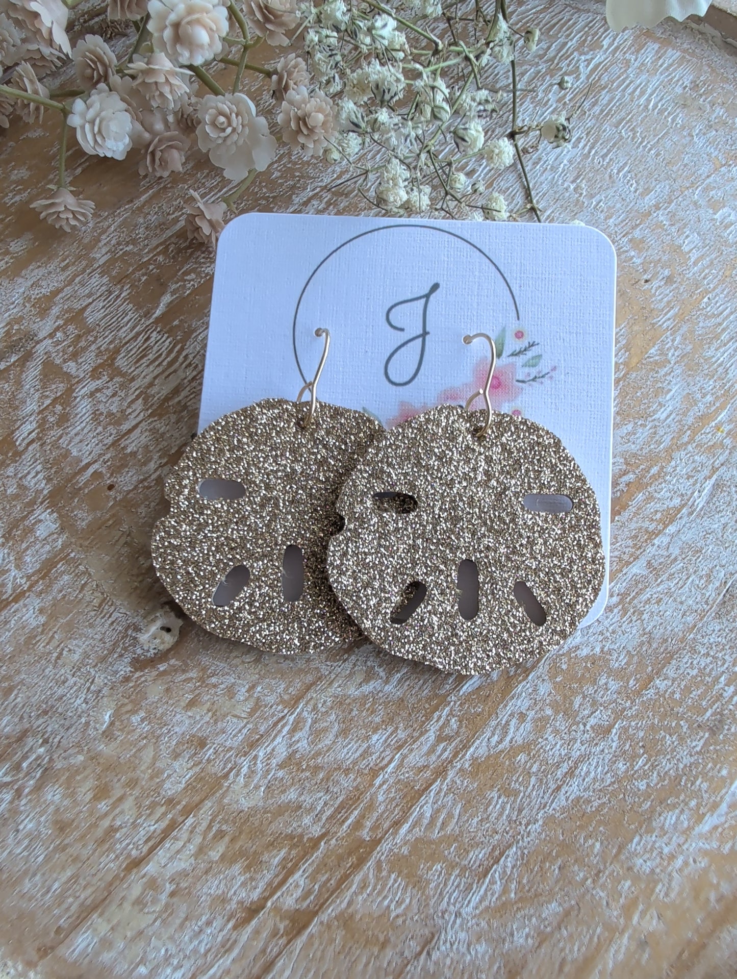 Gold Sand dollar Earrings