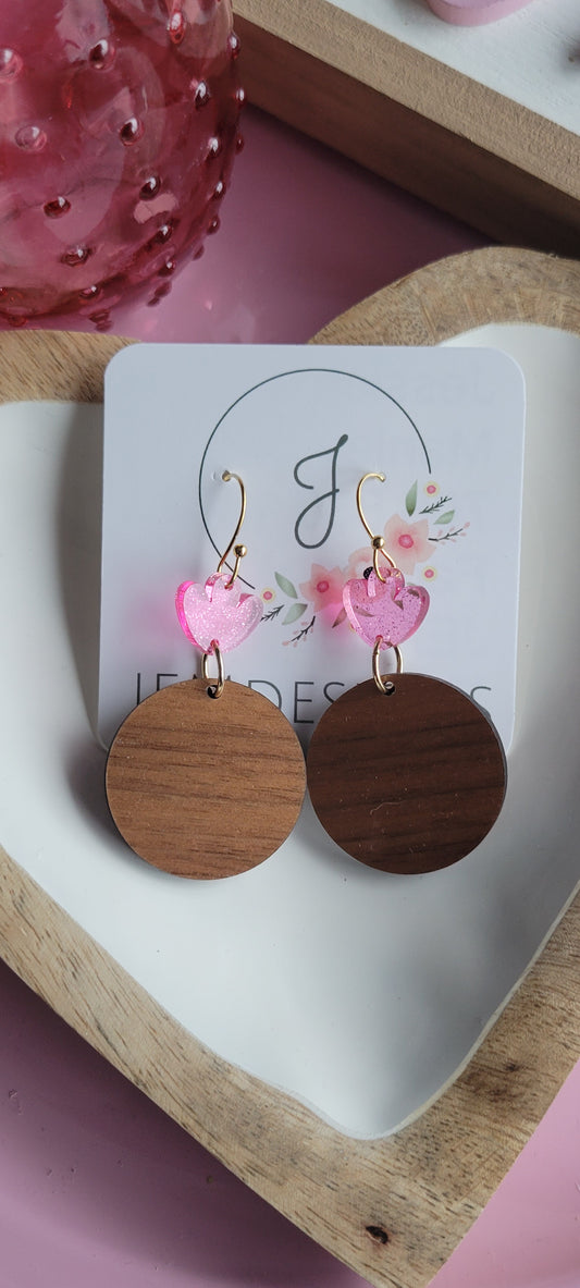 Wood and Acrylic Earrings