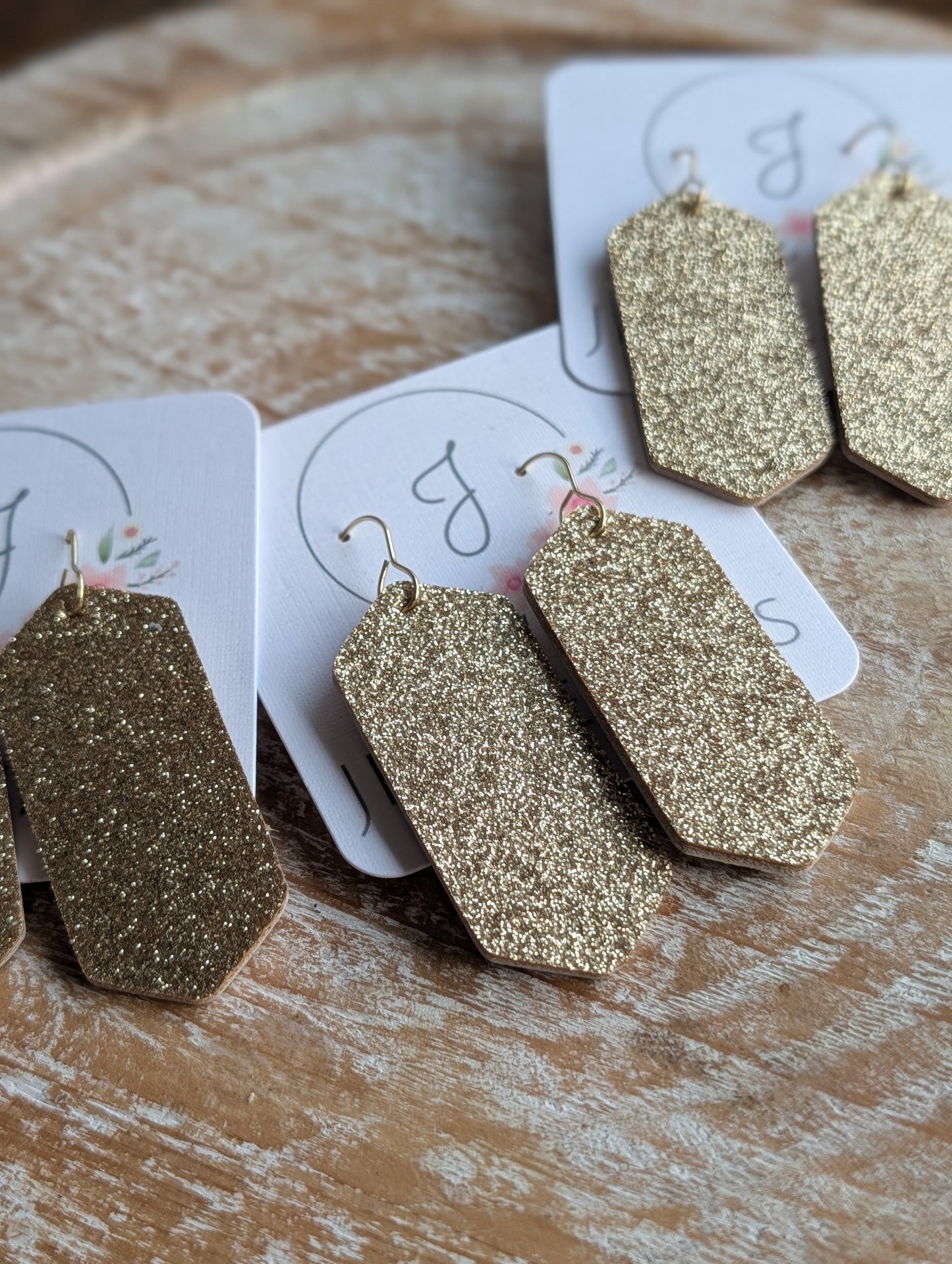 Gold Glitter Earrings